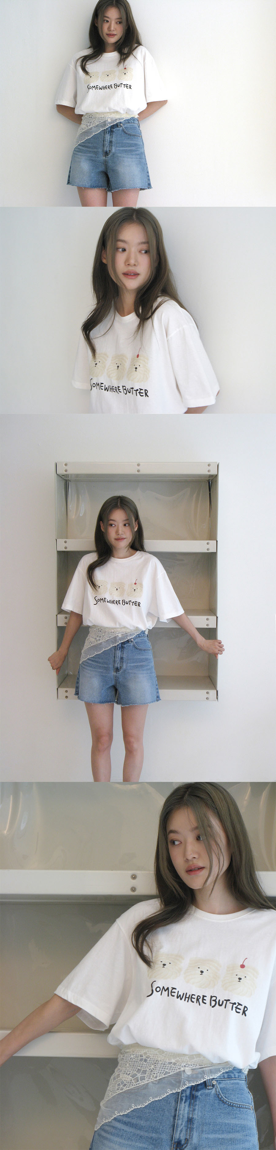 SOMEWHERE BUTTER ♥ Butteree trio over-fit top /追跡付 SOMEWHERE BUTTER - - SOMEWHERE BUTTER.