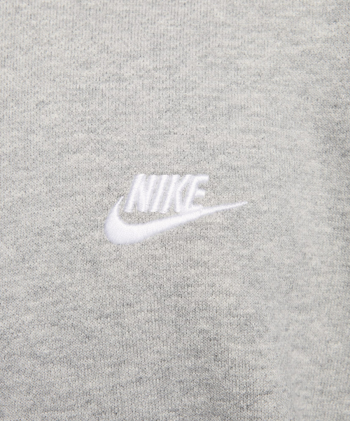 M NK CLUB FT OVERSIZED CREW - DK GREY HEATHER/LT SMOKE GREY/(WHITE)