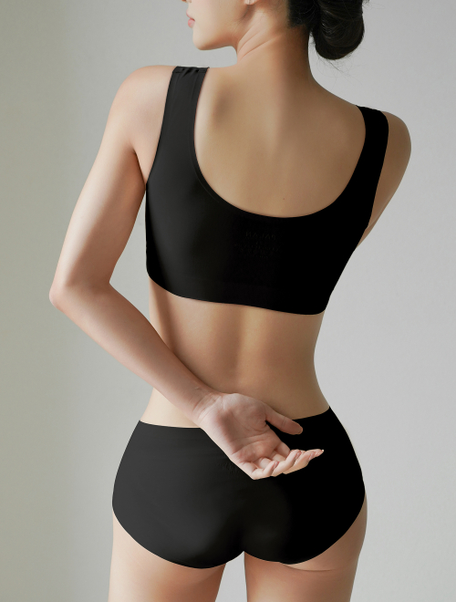 Бесшовный бра без косточек + трусики-танга Nude в наборе