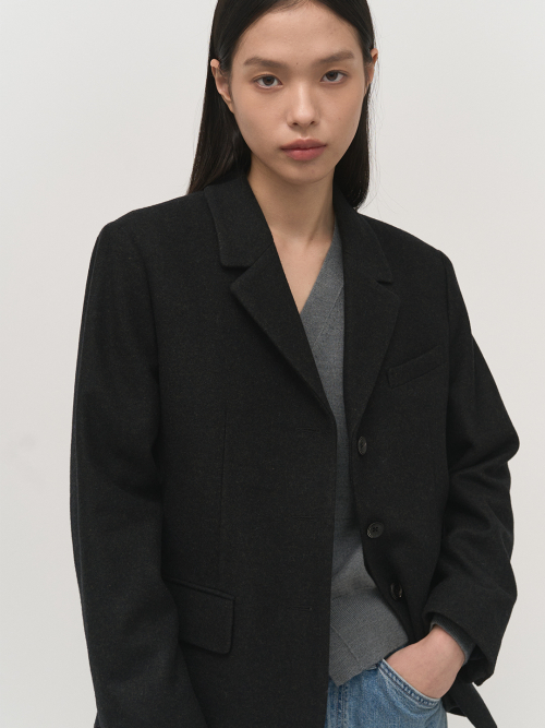 Wool Classy Jacket Ash Black