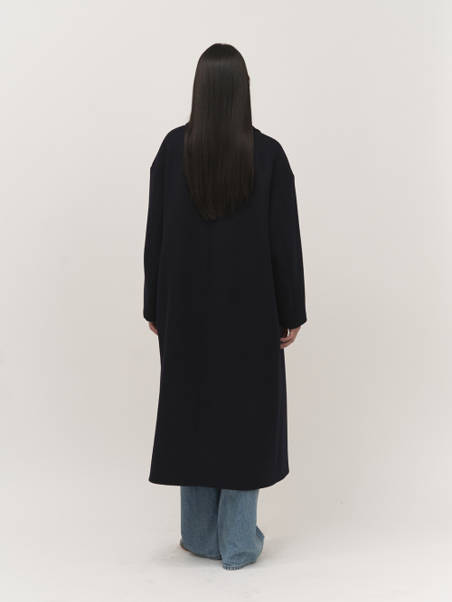 Side Belted Coat Navy