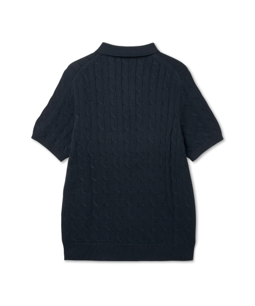 SSCBLPLCKTPP-SHORT SLEEVE-PULLOVER 5/1 ROVING COTTON - HUNTER NAVY