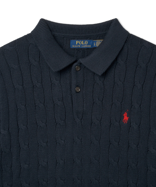 SSCBLPLCKTPP-SHORT SLEEVE-PULLOVER 5/1 ROVING COTTON - HUNTER NAVY