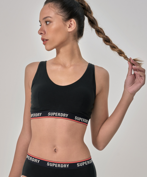 BASIC LOGO BAND BRASSIERE BLACK