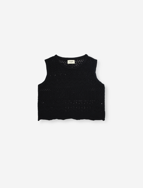 Tiki Knitted Sleeveless Black