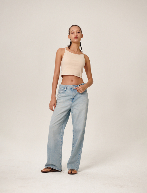 Tiam Crop Bra Top Beige