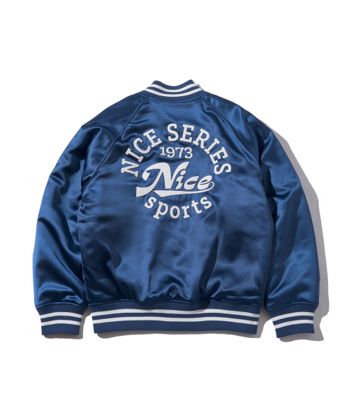 nice weather collaboration Nice Series Stadium Jacket Dark Blue