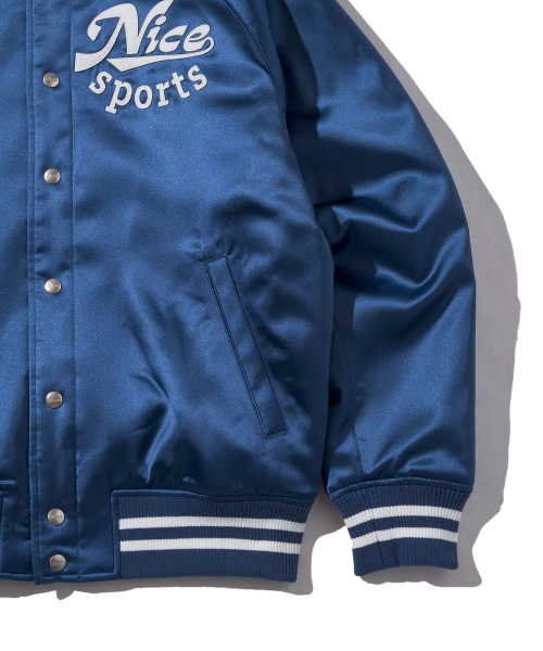 nice weather collaboration Nice Series Stadium Jacket Dark Blue