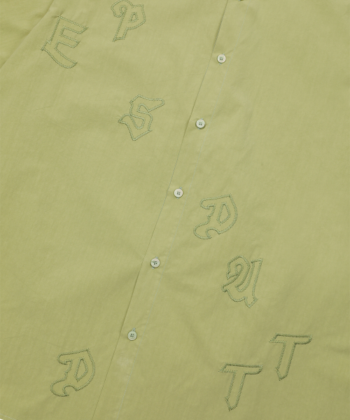 LOGO PATCH APPLIQUE HALF SLEEVES SHIRTS_GREEN