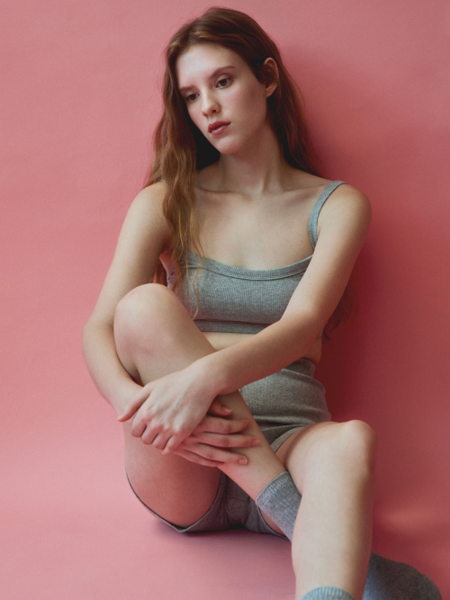 Essential rib bralette (Gray)