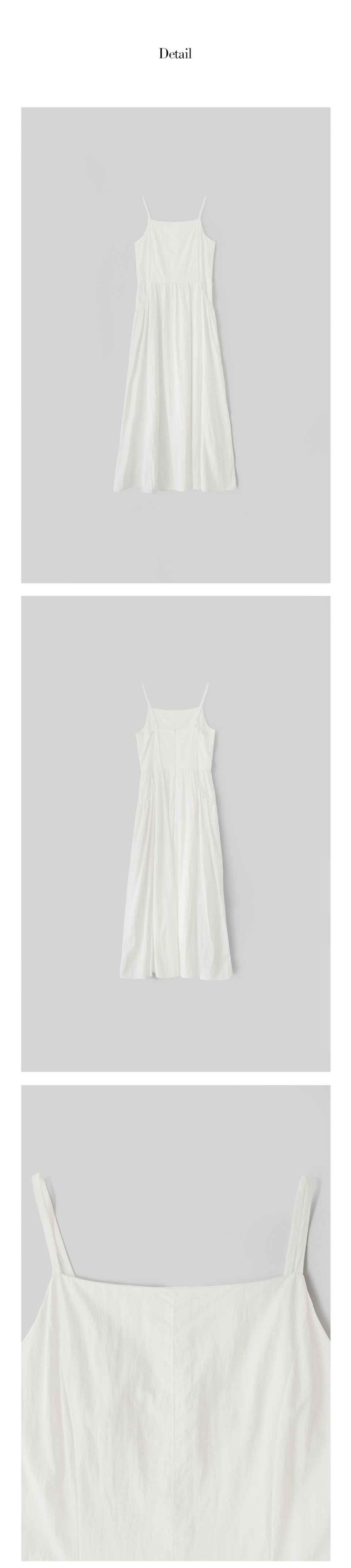 MUSINSA公式 | LEVAR Shirring Pocket Sleeveless Dress - White