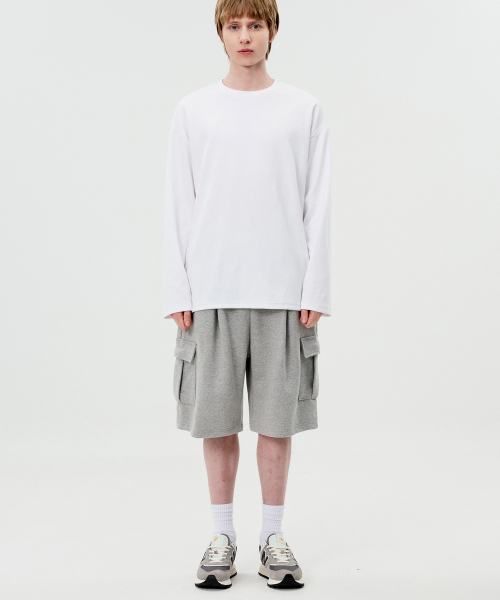 Heavy-Duty One-Tuck Cargo Training Shorts Melange