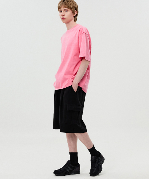 Heavy-Duty One-Tuck Cargo Training Shorts Black