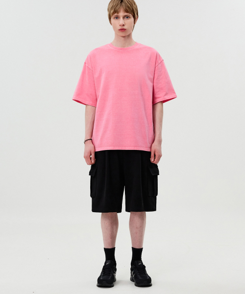 Heavy-Duty One-Tuck Cargo Training Shorts Black