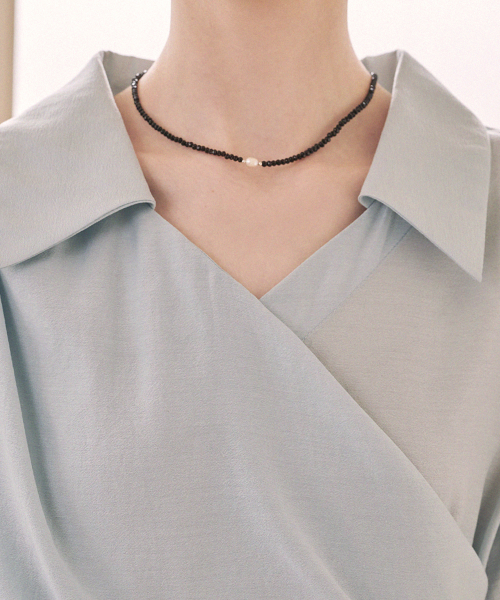 Florescence Flat-Collar Wrap Blouse
