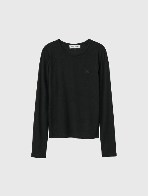 базовый slit long рукав футболка [BLACK] / WBD3L01502