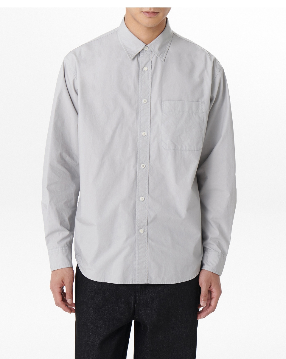 ★MUSINSA STANDARD★ Relaxed soft poplin shirt warm ash grey MUSINSA | MUSINSA STANDARD Relaxed Washed Poplin Shirt [Ash