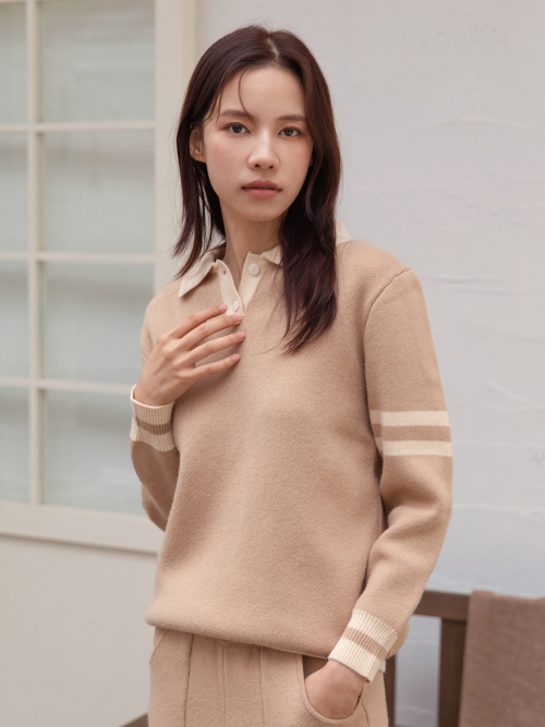 Трикотажный двухпредметный комплект Almond Beige
