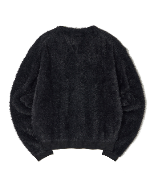 Пушистый трикотажный кардиган, Black