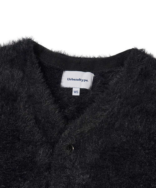 Пушистый трикотажный кардиган, Black