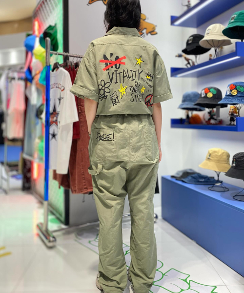 Комбинезон с леттерингом (Khaki)