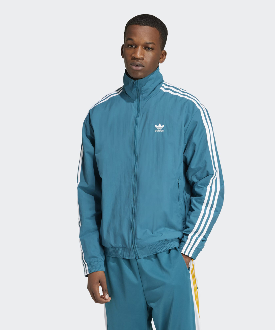 アディダスウーブンファイヤーバードトラックトップ-ブルーグリーン