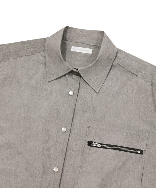 METAL CUT-OFF POINT DYEING HALF SLEEVES SHIRTS_KHAKI