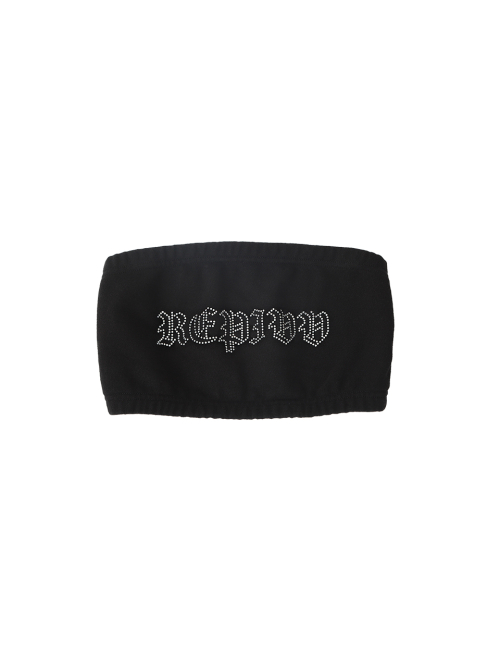 Укороченный топ с декором стразов (Black)