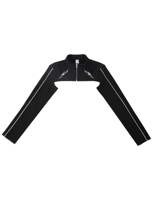 Спортивный костюм с пайпингом и принтом (Black)