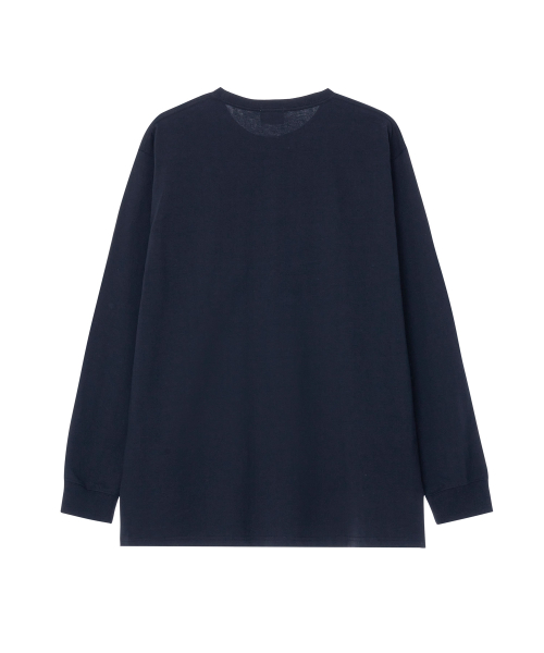 LEE リ ビッグトゥイッチロゴ長袖Tシャツ ネイビー 画像 1