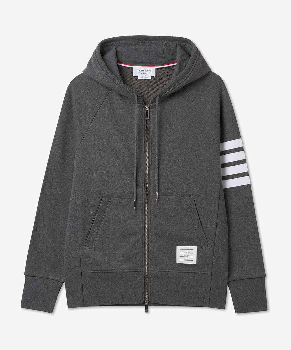 MUSINSA | THOM BROWNE 4-Bar Engineered Jersey Zip-Up Hoodie