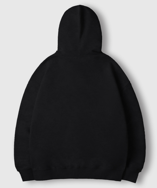 2WAY OVERFIT SWEAT HOOD ZIP-UP [BLACK]
