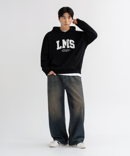 VINTAGE CAT WASHING WIDE DENIM PANTS [YELLOW WASHING]