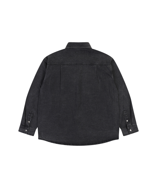Джинсовка оверсайз с молнией и карманами (BLACK)