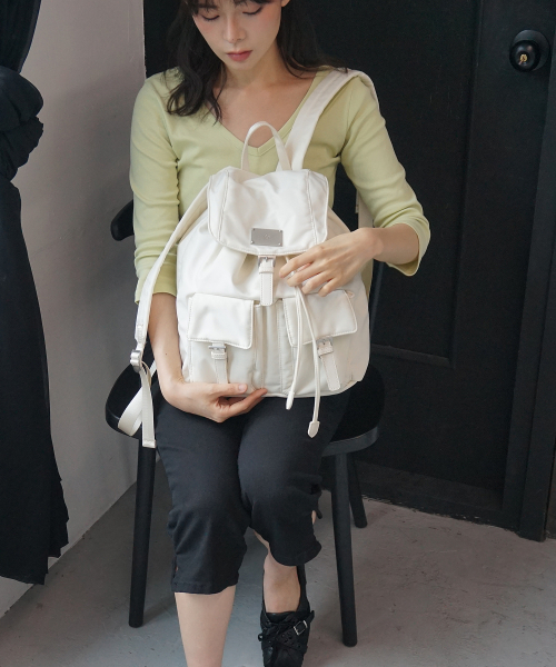 SYMBOL NYLON BACKPACK[IVORY]