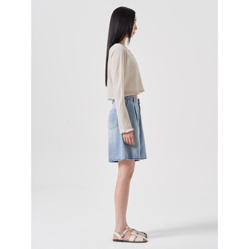 Кардиган с оборками и круглым вырезом Beige (32485ALYCA)