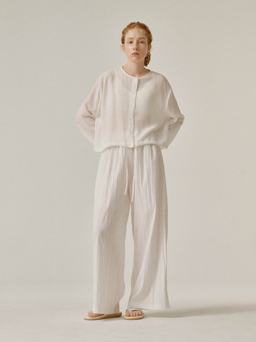 Широкие брюки на резинке (Beige)
