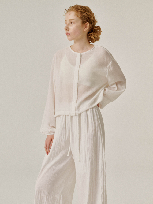 Широкие брюки на резинке (Beige)