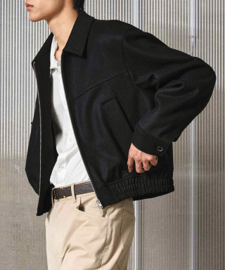 LMOOD エルムード アイコニックウールブルゾンジャケット MAINE ブラック 画像 2