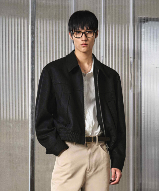 LMOOD エルムード アイコニックウールブルゾンジャケット MAINE ブラック 画像 3