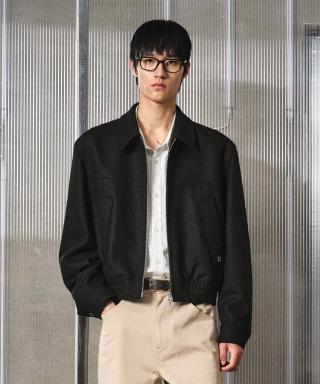 LMOOD エルムード アイコニックウールブルゾンジャケット MAINE ブラック 画像 4
