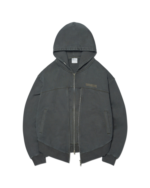 OVERDYED LAYER HOODED ZIP-UP - DEEP KHAKI