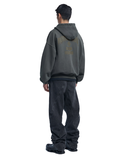 OVERDYED LAYER HOODED ZIP-UP - DEEP KHAKI