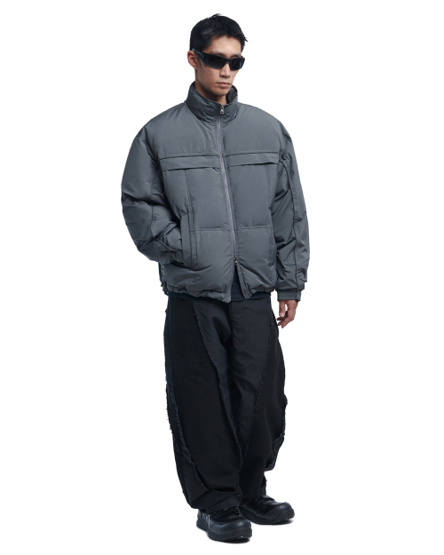 H.T.L NYLON DOWN JACKET - CHARCOAL