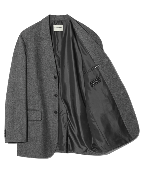 Heritage три пуговицы шерстяной блейзер Herringbone Grey