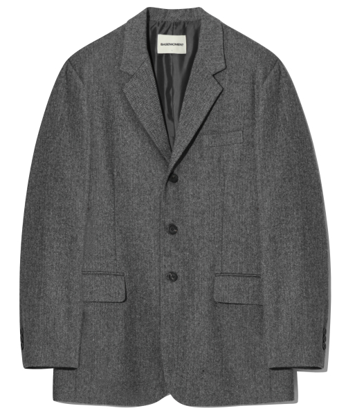 Heritage три пуговицы шерстяной блейзер Herringbone Grey