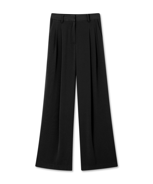 Широкие слаксы с двумя защипами black