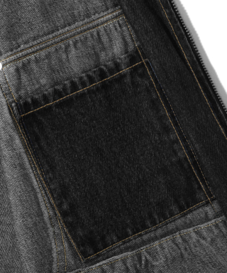 TRILLION トリリオン コーデュロイ カラー デニム ジャケット (ブラック) 画像 12