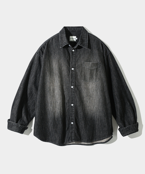 ASI ESSENTIAL BIO WASHING DENIM SHIRT_VINTAGE BLACK