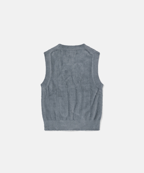 W Cali Shaggy Knit Vest Grey